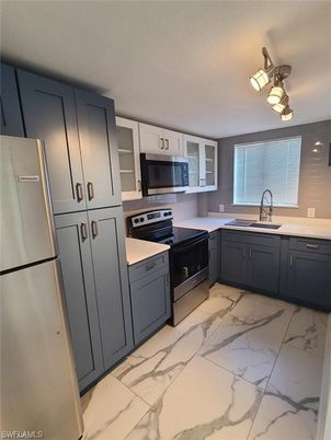 Interior, Kitchen, Marble, Stainless Steel Appliances