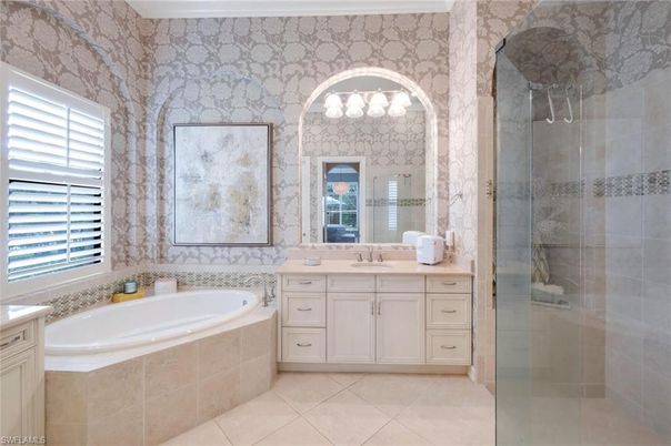 Bathroom, Dual Sink Vanities, Glass Shower, Interior