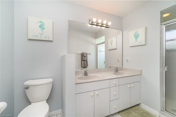 Bathroom, Dual Sink Vanities, Glass Shower, Interior