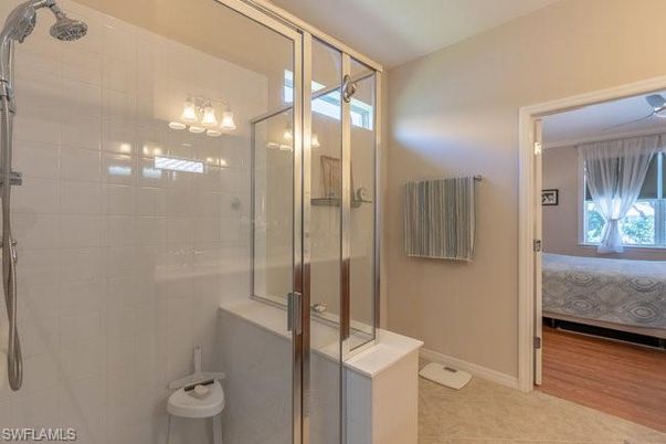 Bathroom, Bedroom, Glass Shower, Interior, Wood Texture Flooring