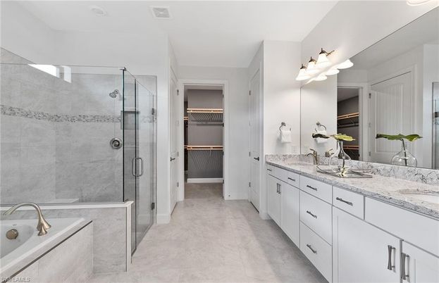Bathroom, Dual Sink Vanities, Glass Shower, Interior