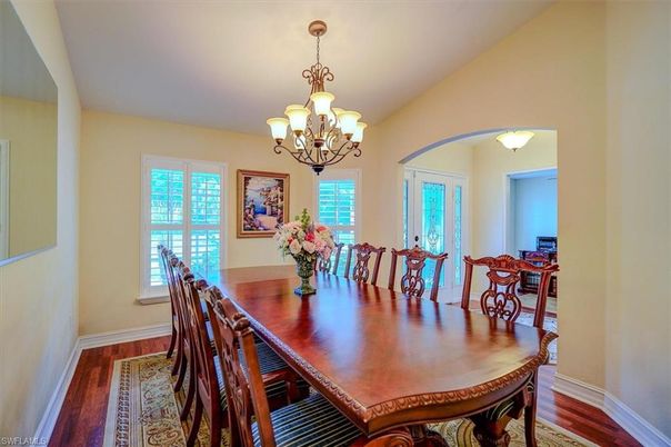 Chandelier, Dining room, Interior, Wood Texture Flooring