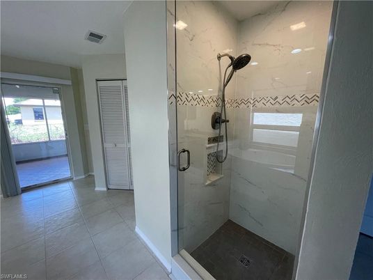 Bathroom, Glass Shower, Interior, Marble Walls