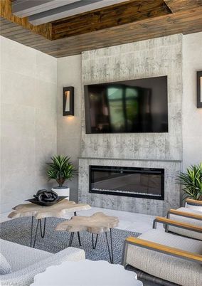 Fireplace, Interior, Stone Walls