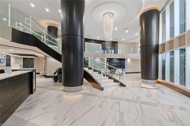 Chandelier, Interior, Marble, Recessed Lighting
