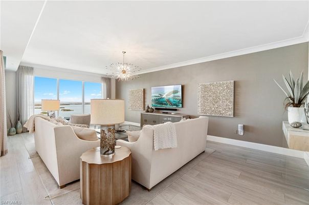 Interior, Living room, Pendant Lights, Water, Wood Texture Flooring