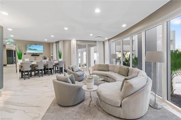 Dining room, Interior, Living room, Marble, Recessed Lighting