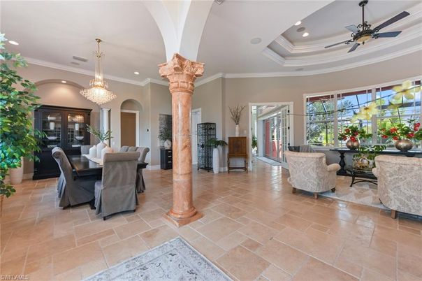 Chandelier, Dining room, Interior, Living room, Recessed Lighting