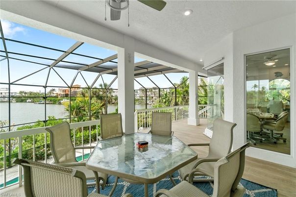 Dining room, Glass Ceilings, Interior, Recessed Lighting, Sun Room, Water, Wood Texture Flooring