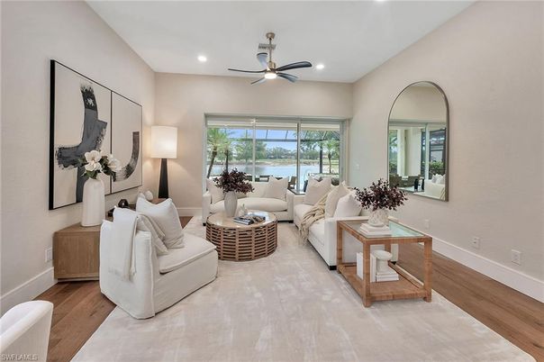 Interior, Living room, Recessed Lighting, Water, Wood Texture Flooring