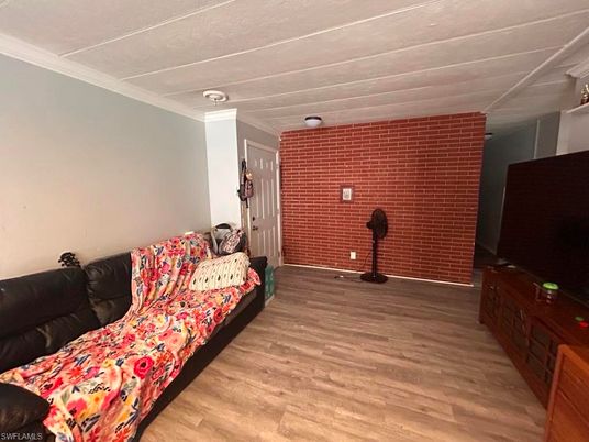 Interior, Stone Walls, Wood Texture Flooring