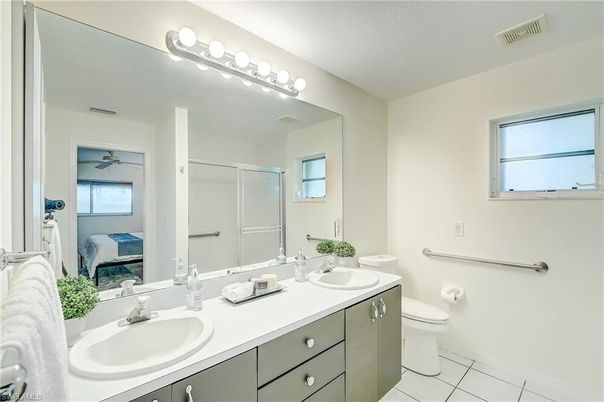Bathroom, Dual Sink Vanities, Glass Shower, Interior