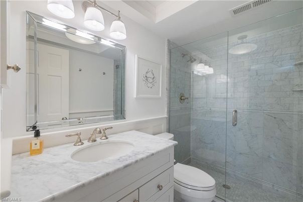 Bathroom, Glass Shower, Interior, Marble Walls
