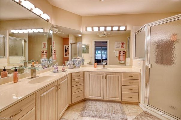 Bathroom, Dual Sink Vanities, Glass Shower, Interior