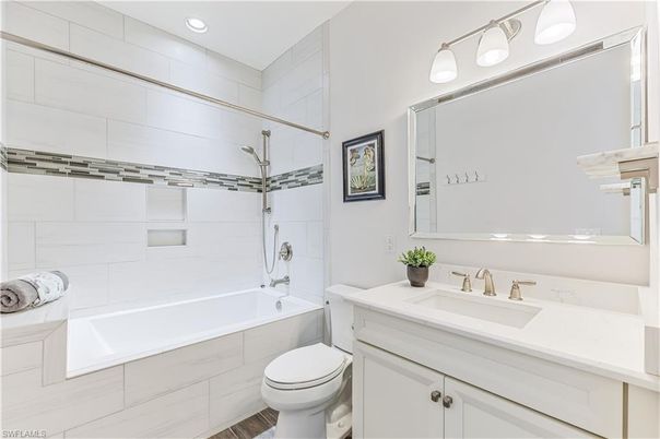Bathroom, Interior, Recessed Lighting, Wood Texture Flooring