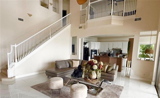 Interior, Kitchen, Living room, Marble, Recessed Lighting