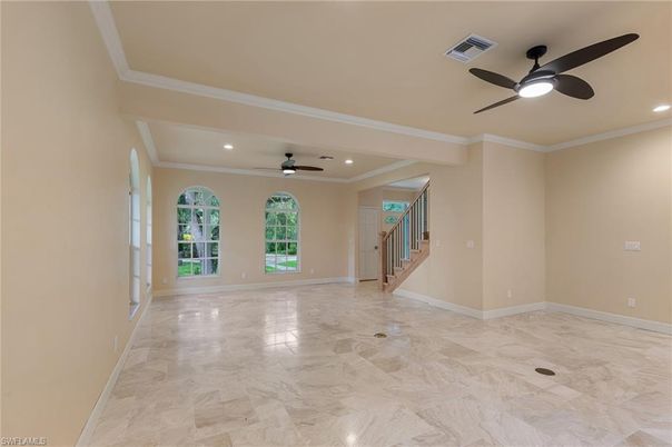 Empty room, Interior, Marble, Recessed Lighting