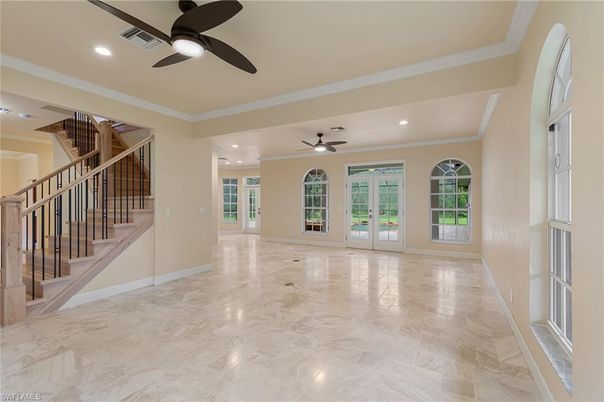 Empty room, Interior, Marble, Recessed Lighting