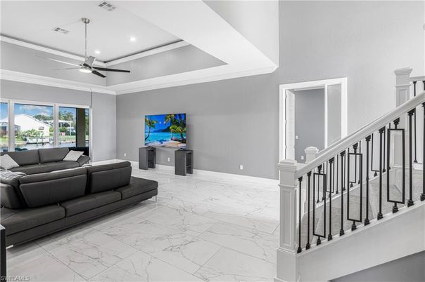 Interior, Living room, Marble, Recessed Lighting