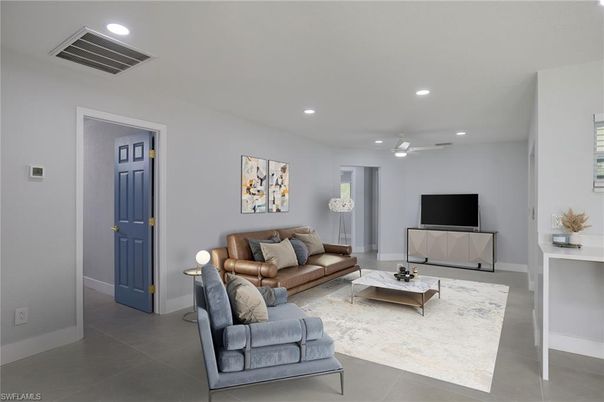 Interior, Living room, Recessed Lighting