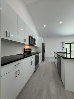 Interior, Kitchen, Recessed Lighting, Wood Texture Flooring