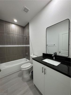 Bathroom, Interior, Recessed Lighting, Wood Texture Flooring