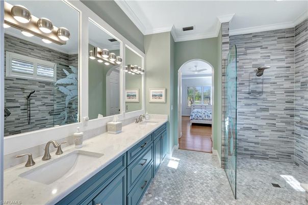Bathroom, Dual Sink Vanities, Glass Shower, Interior