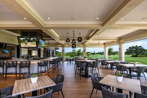 Dining room, Interior, Pendant Lights, Recessed Lighting, Wood Texture Flooring