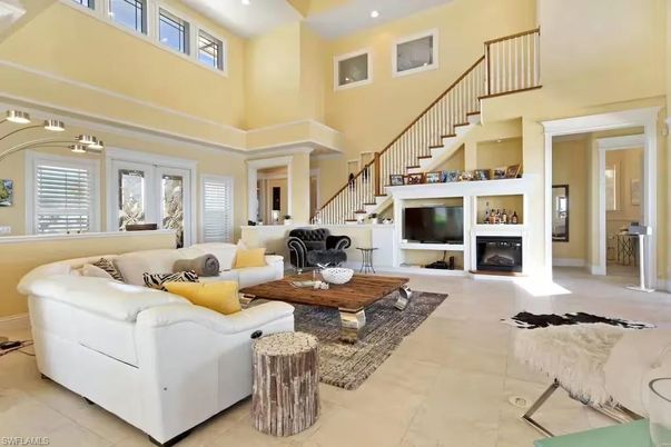 Fireplace, Interior, Living room, Recessed Lighting