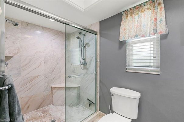 Bathroom, Glass Shower, Interior, Marble Walls