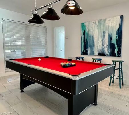 Billiard Table, Game Room, Interior, Pendant Lights