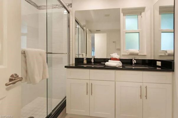 Bathroom, Dual Sink Vanities, Glass Shower, Interior