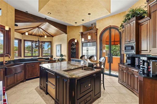 Interior, Kitchen, Pendant Lights, Recessed Lighting, Stainless Steel Appliances, Wooden Beams, Wooden Ceilings