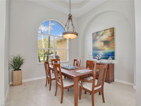 Dining room, Interior, Marble, Pendant Lights