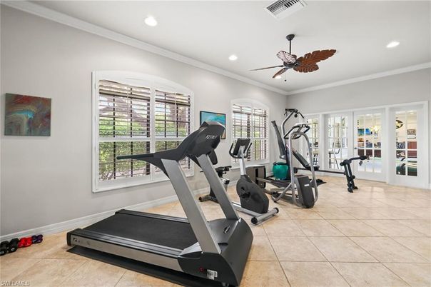 Fitness Equipment, Gym, Interior, Recessed Lighting