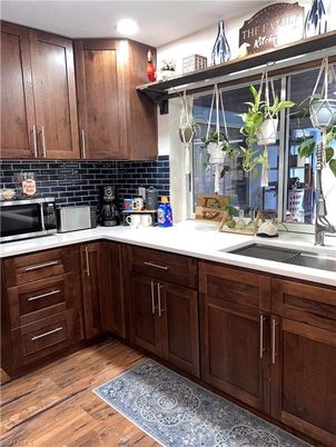 Interior, Kitchen, Recessed Lighting, Wood Texture Flooring