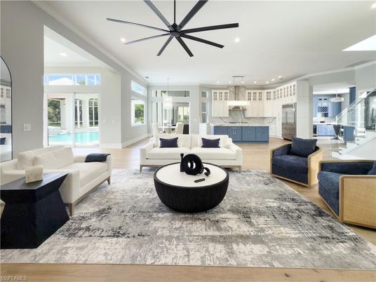 Interior, Kitchen, Living room, Pendant Lights, Recessed Lighting, Stainless Steel Appliances, Wood Texture Flooring