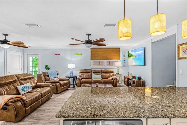 Interior, Living room, Pendant Lights, Wood Texture Flooring
