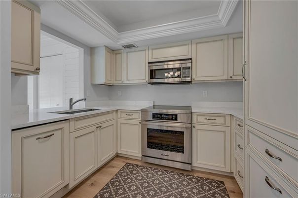 Interior, Kitchen, Stainless Steel Appliances, Wood Texture Flooring