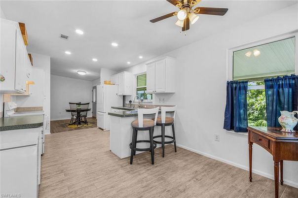 Interior, Kitchen, Recessed Lighting, Wood Texture Flooring
