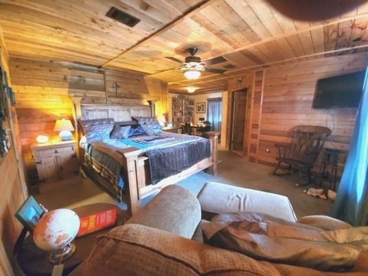Bedroom, Interior, Wooden Ceilings, Wooden Walls
