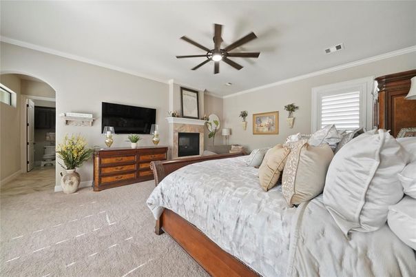 Bedroom, Fireplace, Interior