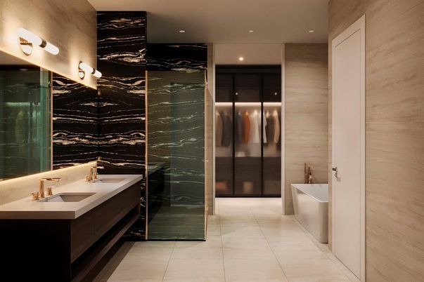Bathroom, Interior, Recessed Lighting