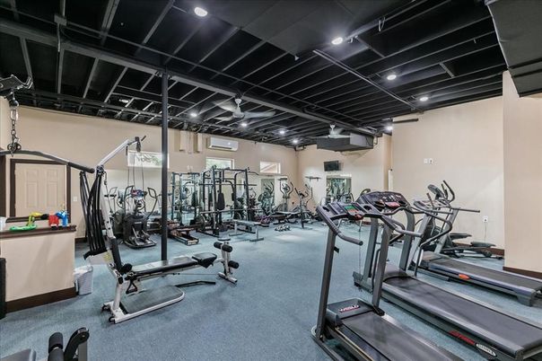 Fitness Equipment, Gym, Interior, Recessed Lighting