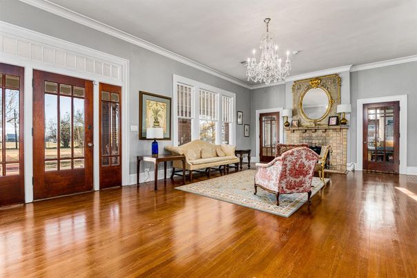 Chandelier, Fireplace, Interior, Living room, Wood Texture Flooring
