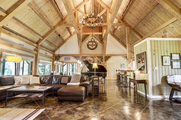 Chandelier, Interior, Living room, Pendant Lights, Piano, Wooden Beams, Wooden Ceilings