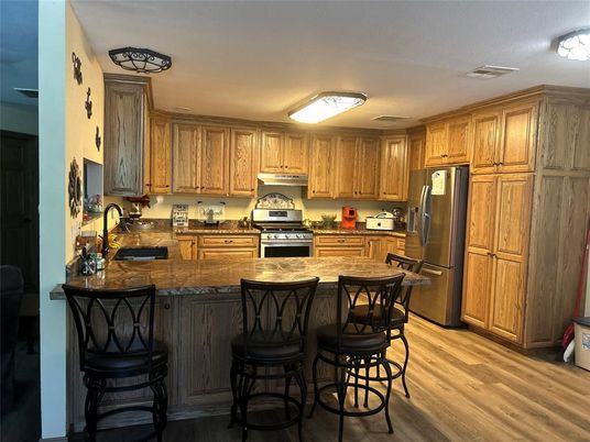 Interior, Kitchen, Stainless Steel Appliances, Wood Texture Flooring