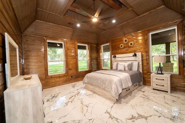 Bedroom, Interior, Marble, Wooden Beams, Wooden Ceilings, Wooden Walls