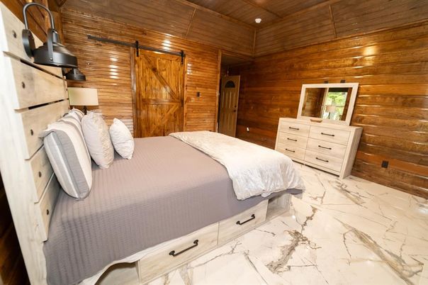 Bedroom, Interior, Marble, Wooden Ceilings, Wooden Walls