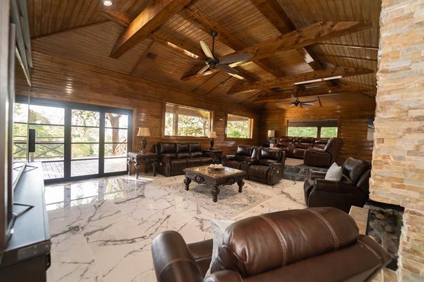 Fireplace, Interior, Living room, Marble, Stone Walls, Wooden Beams, Wooden Ceilings, Wooden Walls